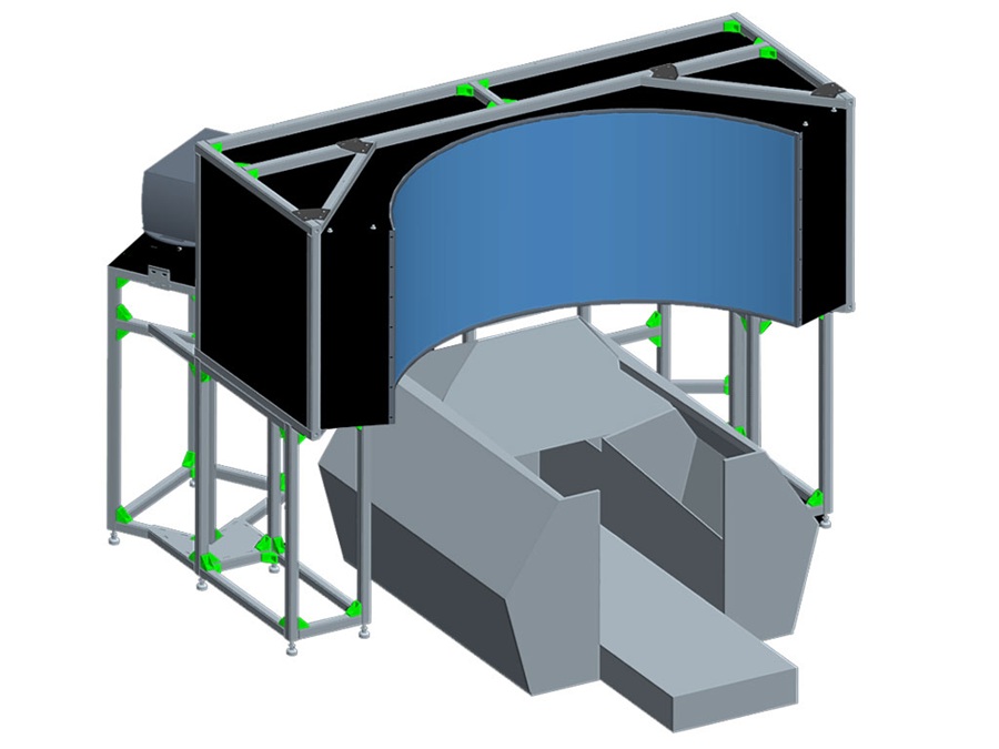 바코(Barco)의 시양각 120도 곡면 디스플레이 시스템, 할로(HALO) (출처: 바코)