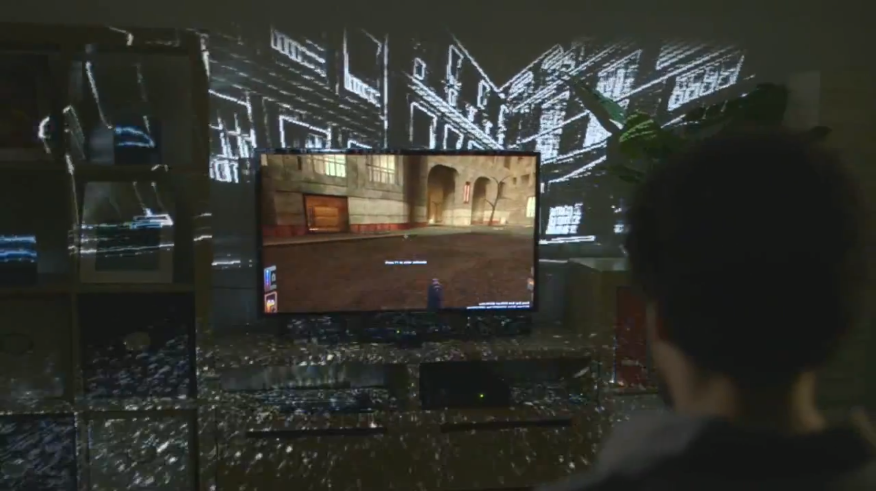 마이크로소프트 리서치의 일루미룸(IllumiRoom) 프로젝트 (출처: 마이크로소프트 리서치 @유튜브)