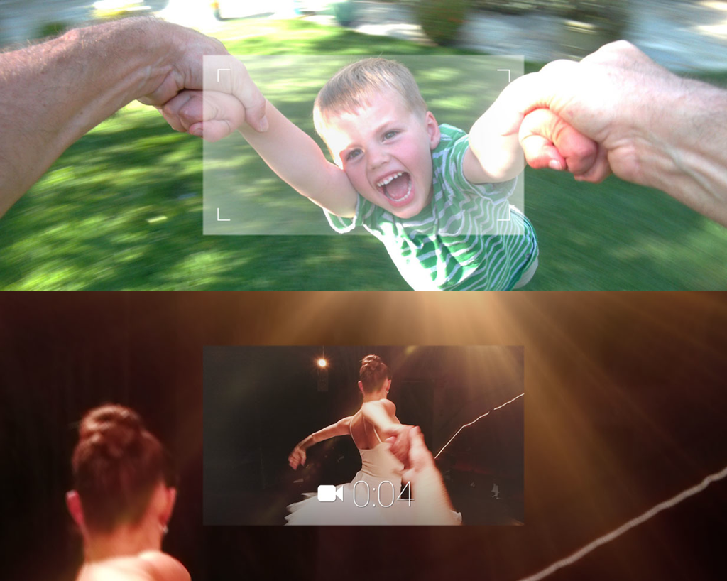 구글 글래스의 사진, 동영상 촬영 데모 화면 (사진 출처: 구글 글래스)