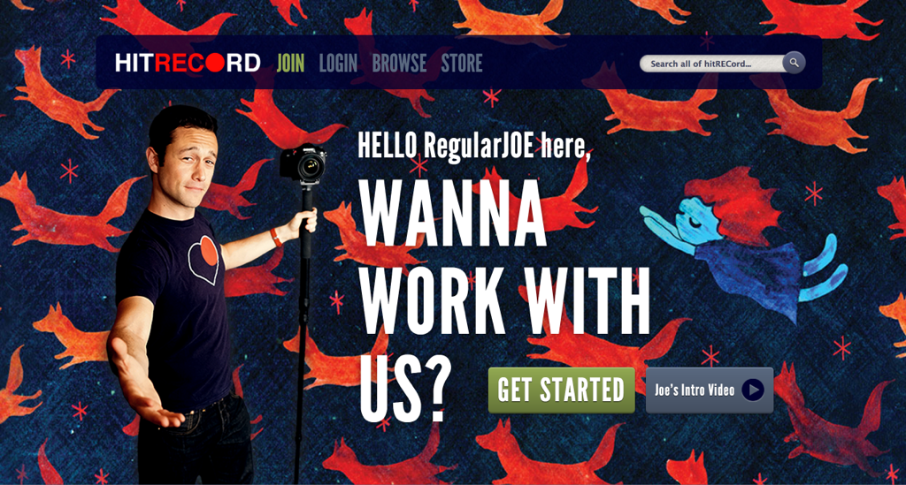 히트레코드(hitRECord) 홈페이지 (출처: 홈페이지 캡처)