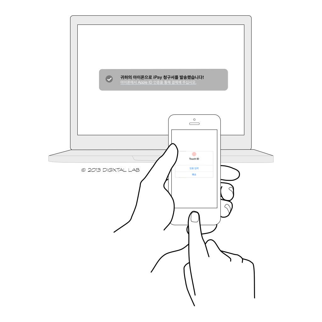 온라인 유니버설 애플 결제 예시.