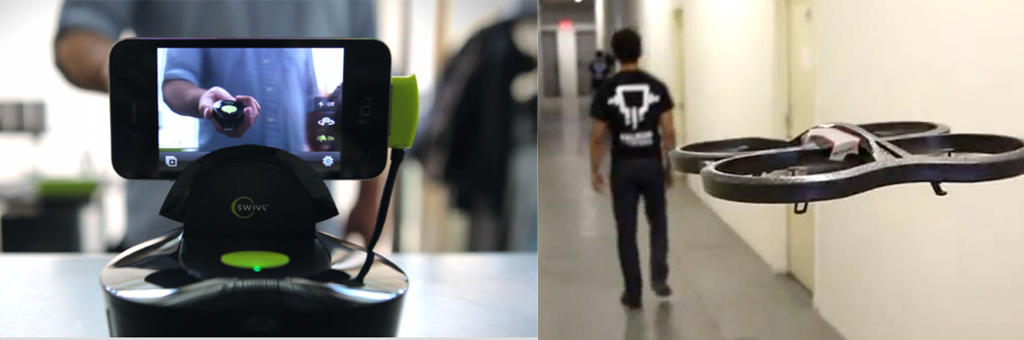 왼쪽: 스위블, 오른쪽: 펫 에이알.드론 (출처: 스위블, 파퓰러 사이언스)