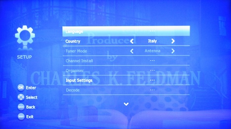 Uppleva Setup Screen